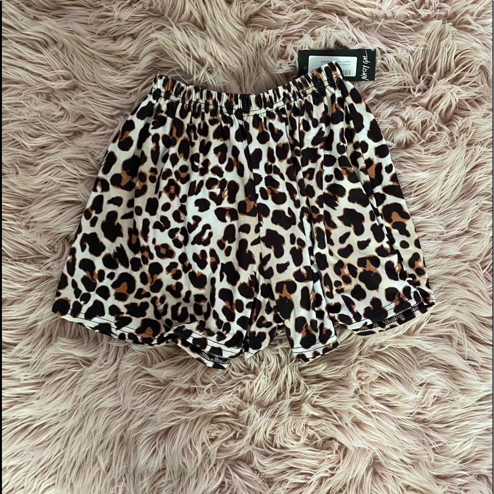 nastygal leopard shorts